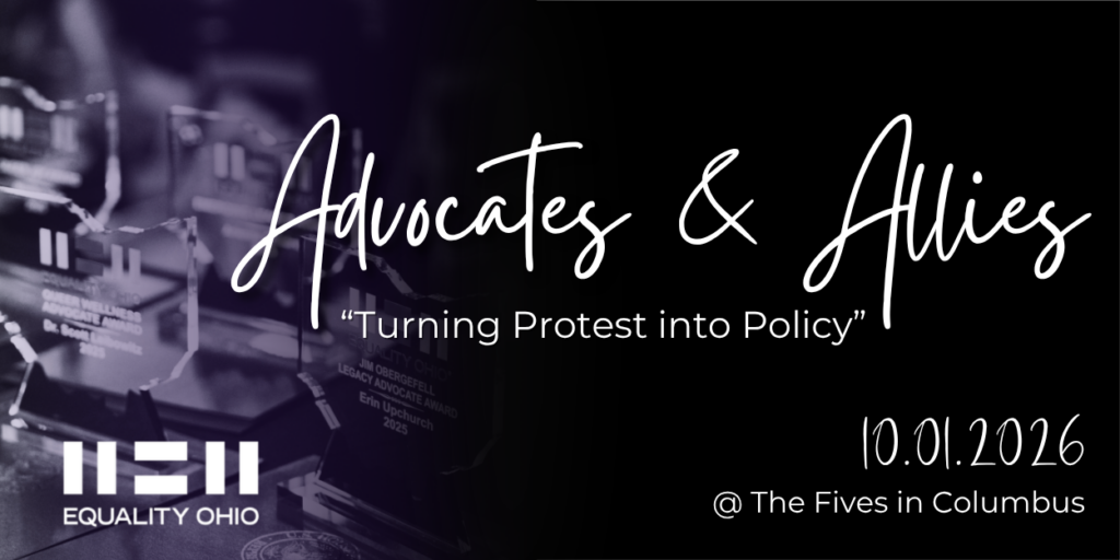 Banner with the Advocates and Allies title displayed. Slogan is "Turning protest into policy" 10.01.2026